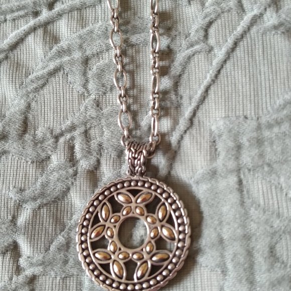 John Hardy 18k Gold and Silver Medallion Necklace - Picture 1 of 7